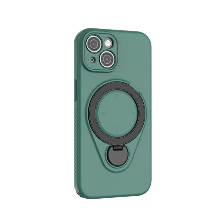 For iPhone 15 Ring Shield MagSafe TPU Phone Case with 360 Degree Rotating Holder
