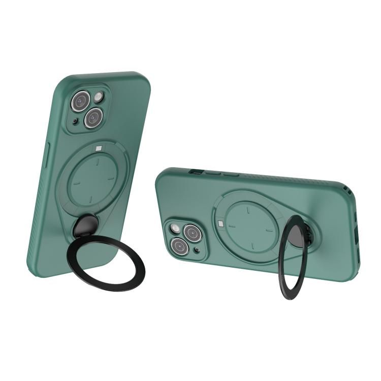 For iPhone 15 Ring Shield MagSafe TPU Phone Case with 360 Degree Rotating Holder