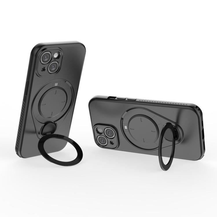 For iPhone 15 Ring Shield MagSafe TPU Phone Case with 360 Degree Rotating Holder