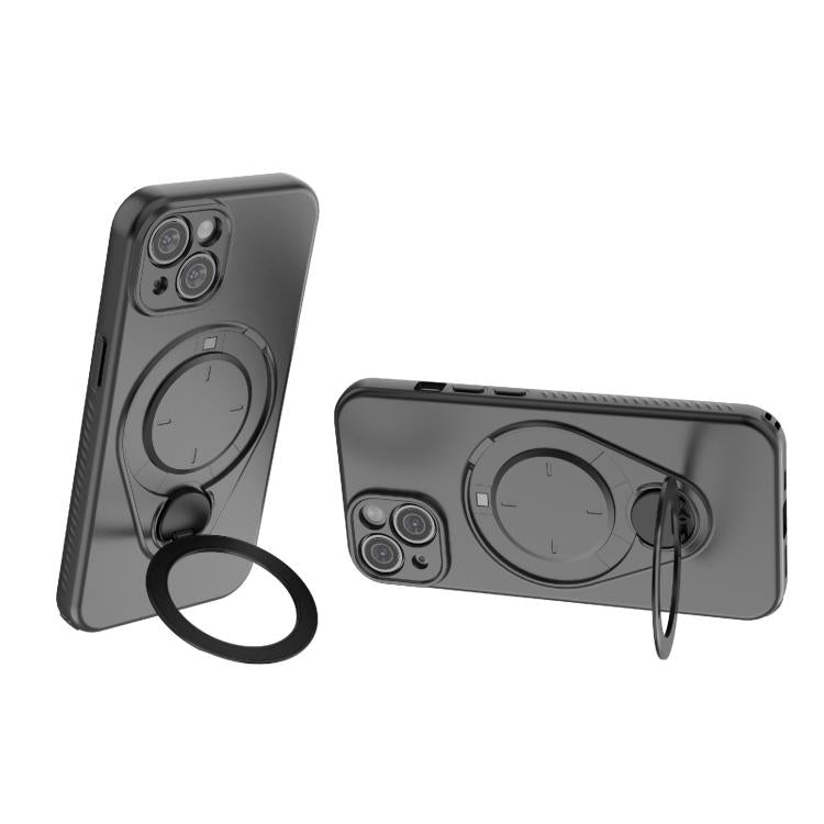 For iPhone 14 / 13 Ring Shield MagSafe TPU Phone Case with 360 Degree Rotating Holder