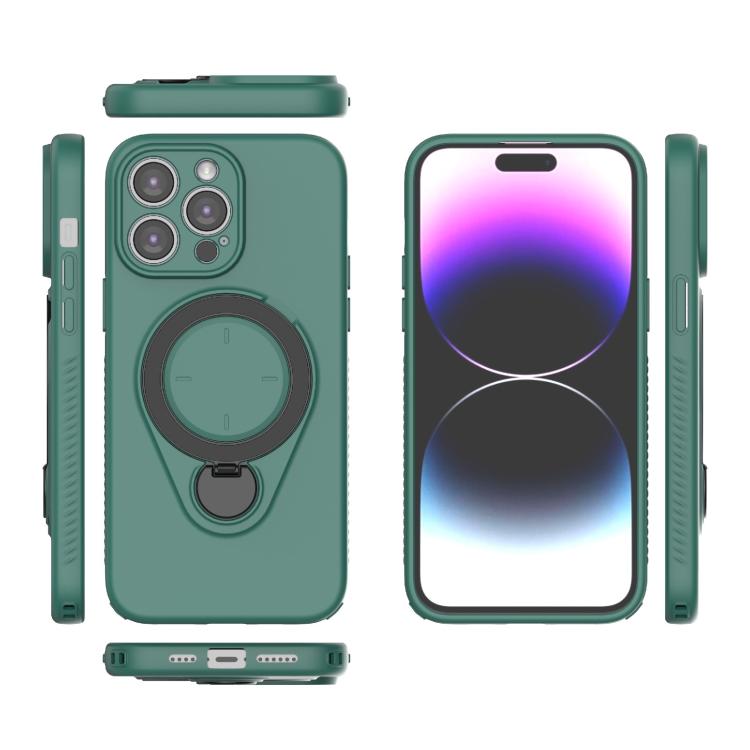 For iPhone 14 Pro Max Ring Shield MagSafe TPU Phone Case with 360 Degree Rotating Holder