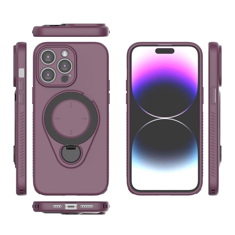 For iPhone 14 Pro Max Ring Shield MagSafe TPU Phone Case with 360 Degree Rotating Holder