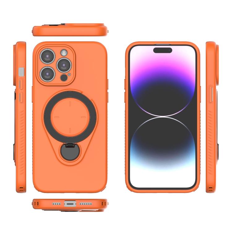 For iPhone 14 Pro Max Ring Shield MagSafe TPU Phone Case with 360 Degree Rotating Holder