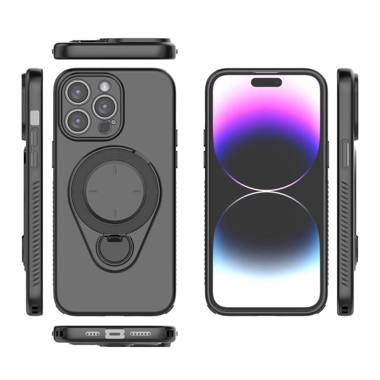 For iPhone 14 Pro Max Ring Shield MagSafe TPU Phone Case with 360 Degree Rotating Holder