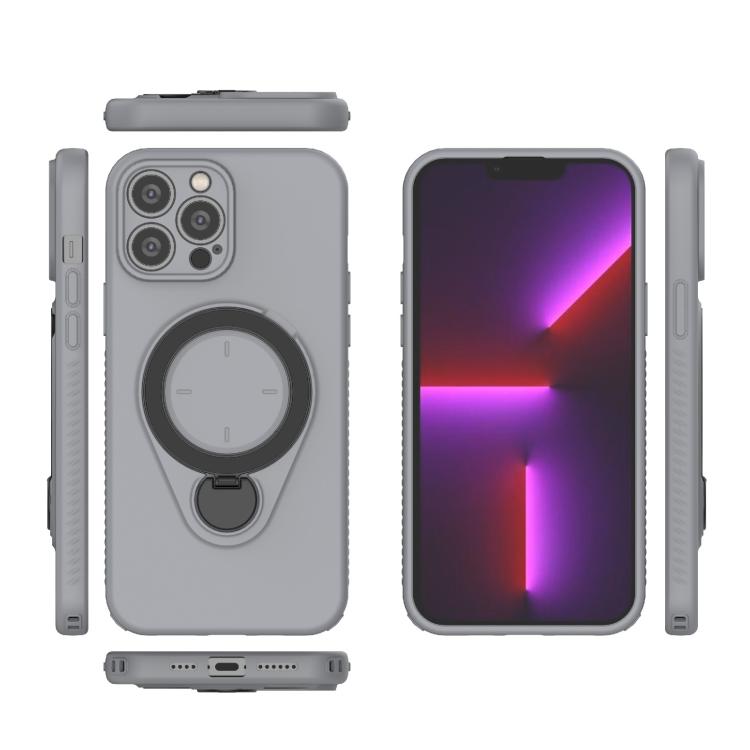 For iPhone 13 Pro Max Ring Shield MagSafe TPU Phone Case with 360 Degree Rotating Holder