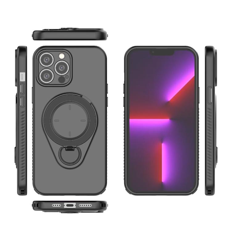 For iPhone 13 Pro Max Ring Shield MagSafe TPU Phone Case with 360 Degree Rotating Holder