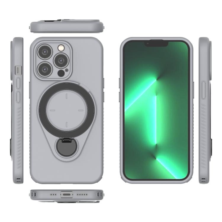 For iPhone 13 Pro Ring Shield MagSafe TPU Phone Case with 360 Degree Rotating Holder