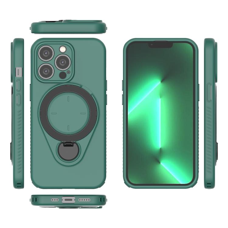 For iPhone 13 Pro Ring Shield MagSafe TPU Phone Case with 360 Degree Rotating Holder