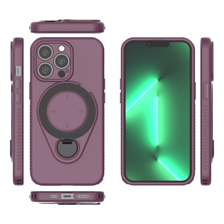 For iPhone 13 Pro Ring Shield MagSafe TPU Phone Case with 360 Degree Rotating Holder