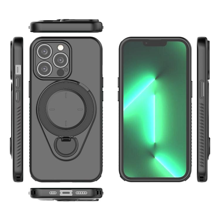 For iPhone 13 Pro Ring Shield MagSafe TPU Phone Case with 360 Degree Rotating Holder