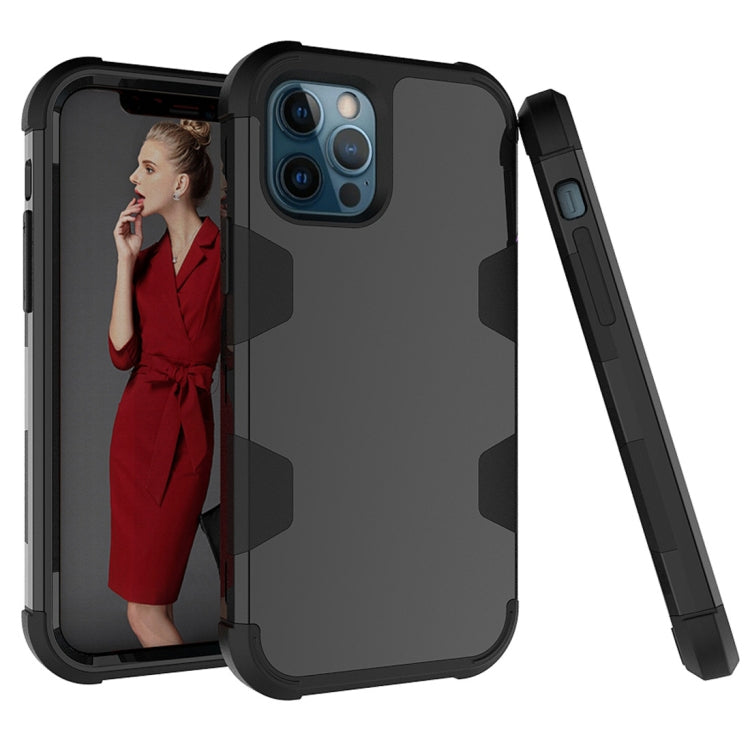 For iPhone 12 Pro Max Contrast Color Silicone + PC Shockproof Case