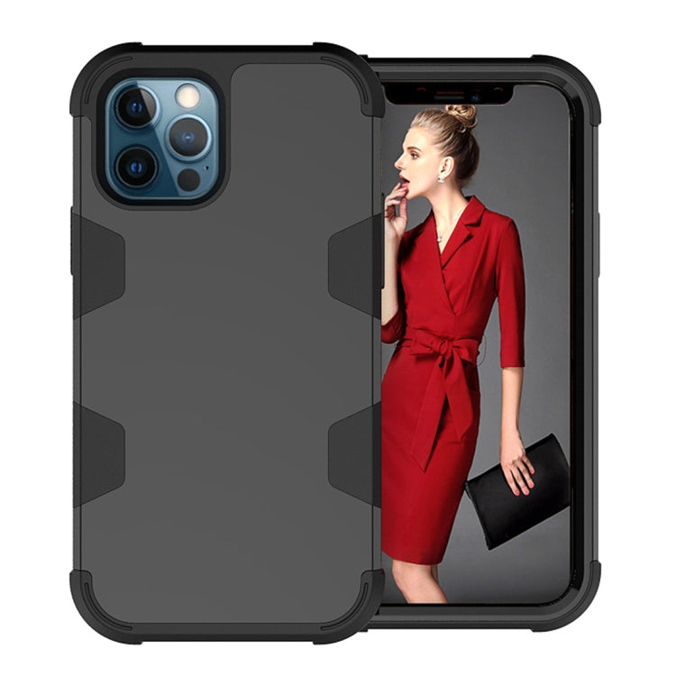 For iPhone 12 Pro Max Contrast Color Silicone + PC Shockproof Case
