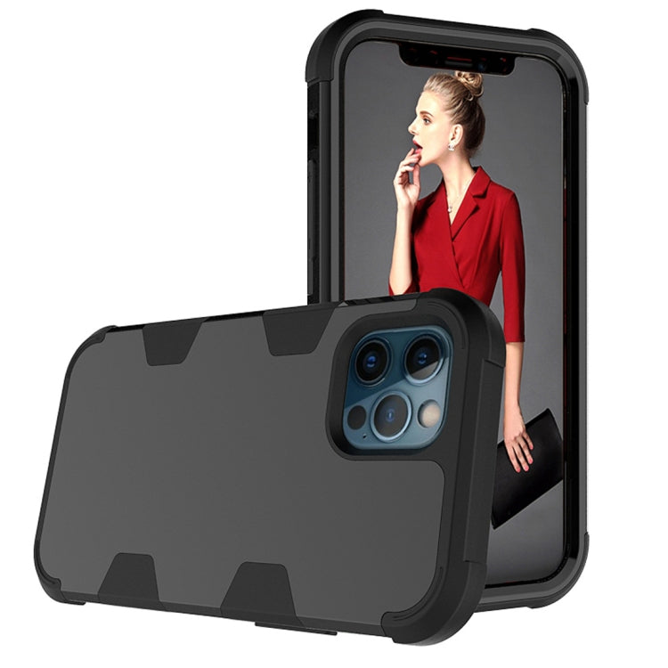 For iPhone 12 Pro Max Contrast Color Silicone + PC Shockproof Case