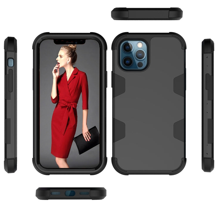 For iPhone 12 Pro Max Contrast Color Silicone + PC Shockproof Case