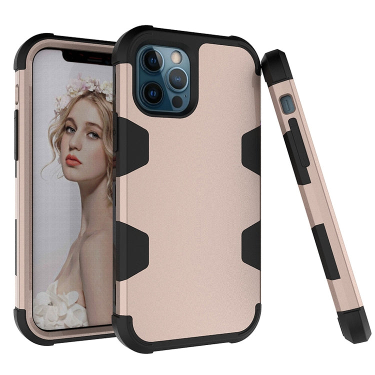 For iPhone 12 / 12 Pro Contrast Color Silicone + PC Shockproof Case
