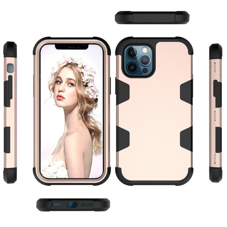 For iPhone 12 / 12 Pro Contrast Color Silicone + PC Shockproof Case