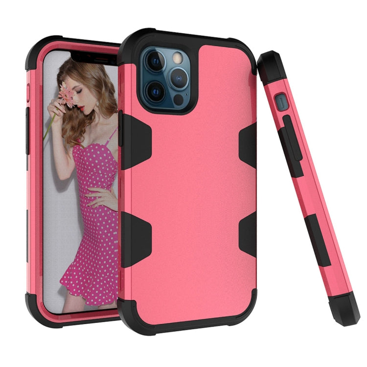 For iPhone 12 / 12 Pro Contrast Color Silicone + PC Shockproof Case