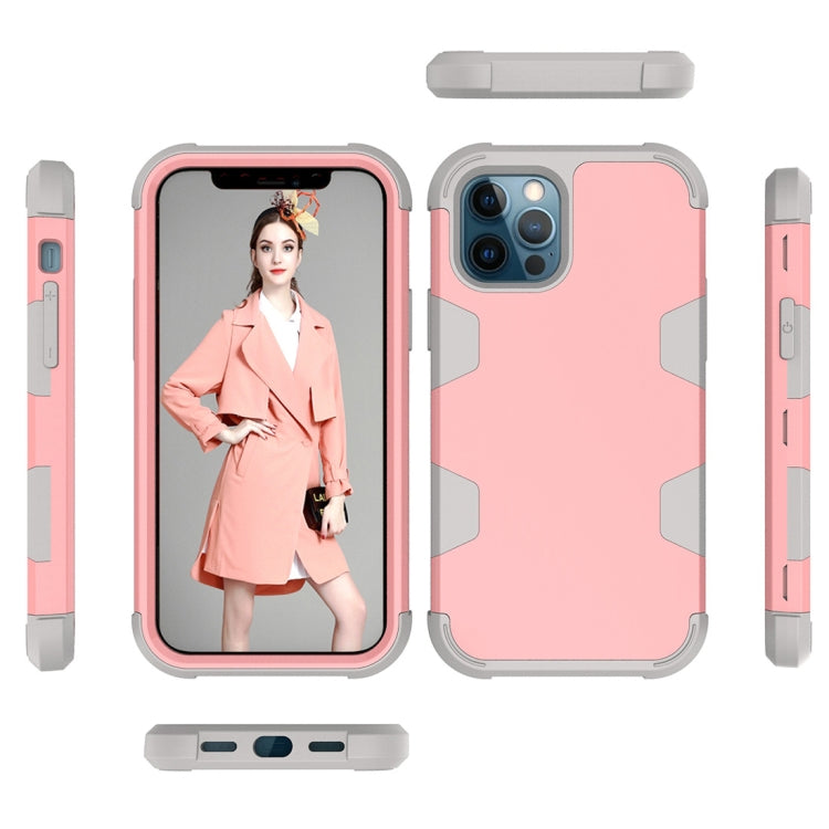 For iPhone 12 / 12 Pro Contrast Color Silicone + PC Shockproof Case