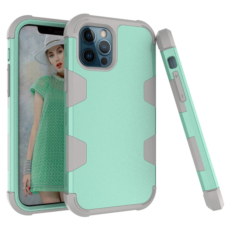 For iPhone 12 / 12 Pro Contrast Color Silicone + PC Shockproof Case