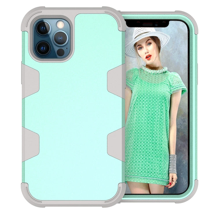 For iPhone 12 / 12 Pro Contrast Color Silicone + PC Shockproof Case