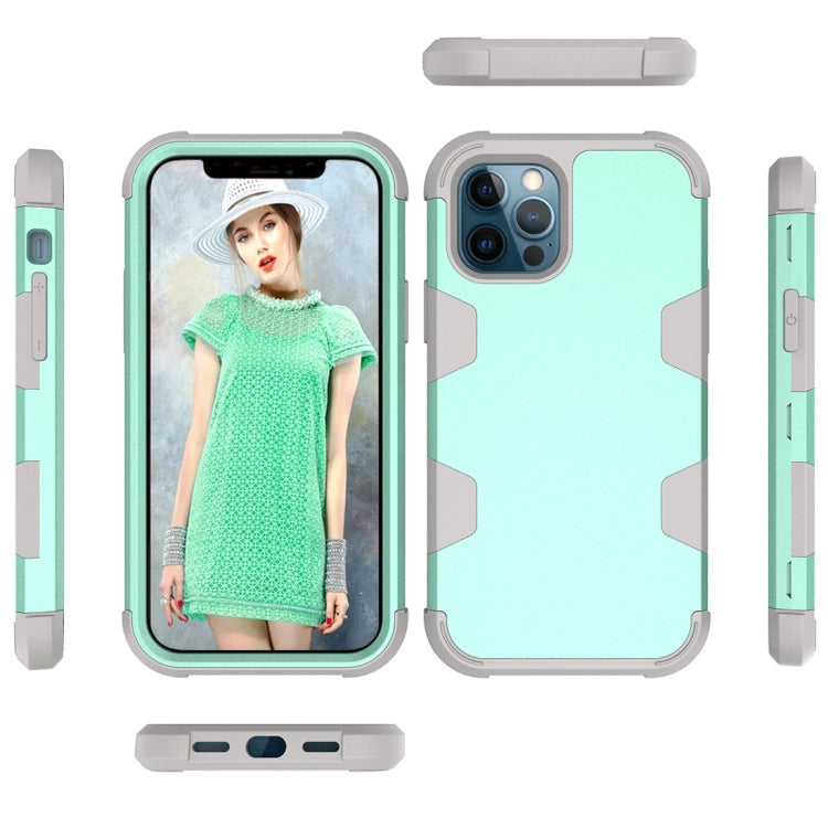 For iPhone 12 / 12 Pro Contrast Color Silicone + PC Shockproof Case