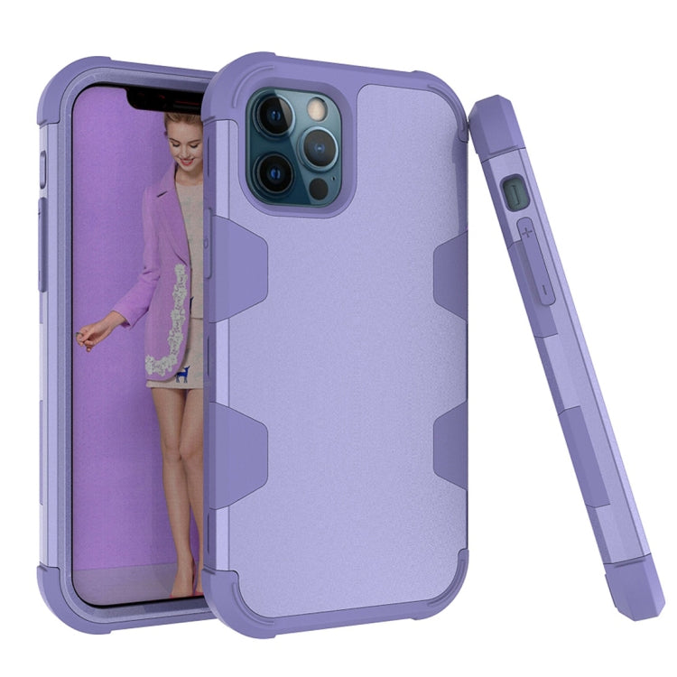 For iPhone 12 / 12 Pro Contrast Color Silicone + PC Shockproof Case