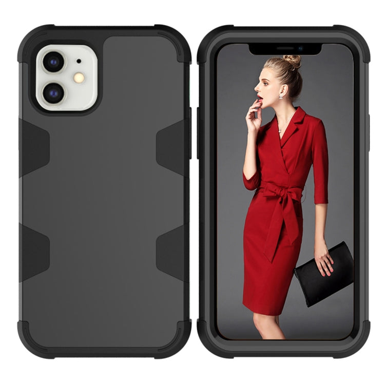 For iPhone 12 mini Contrast Color Silicone + PC Shockproof Case