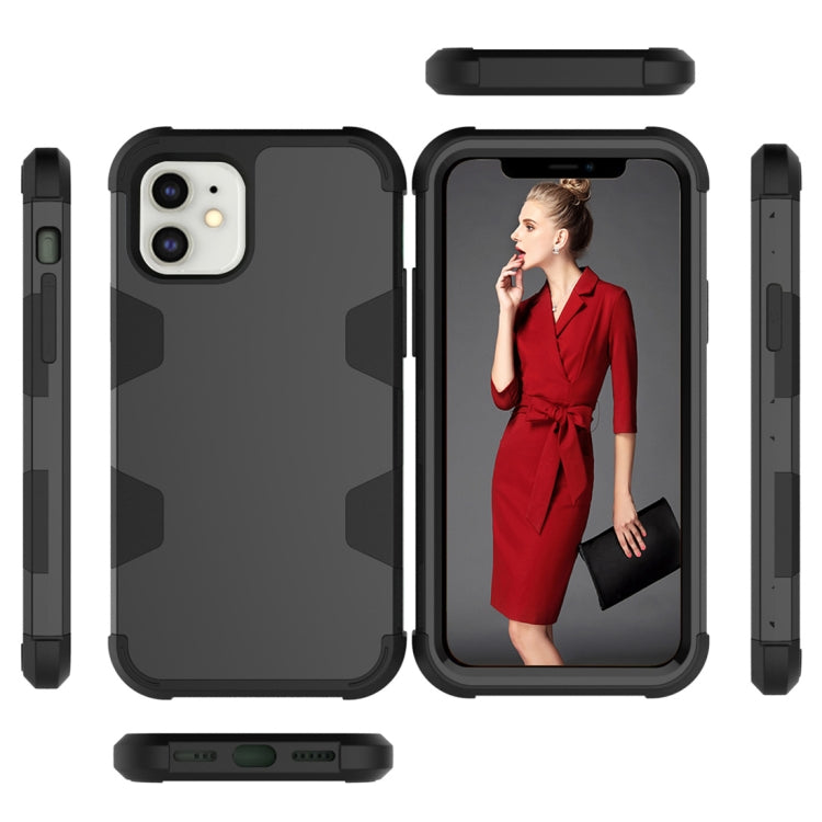 For iPhone 12 mini Contrast Color Silicone + PC Shockproof Case