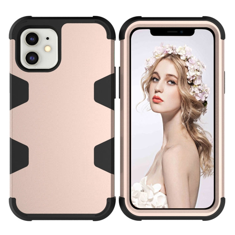 For iPhone 12 mini Contrast Color Silicone + PC Shockproof Case