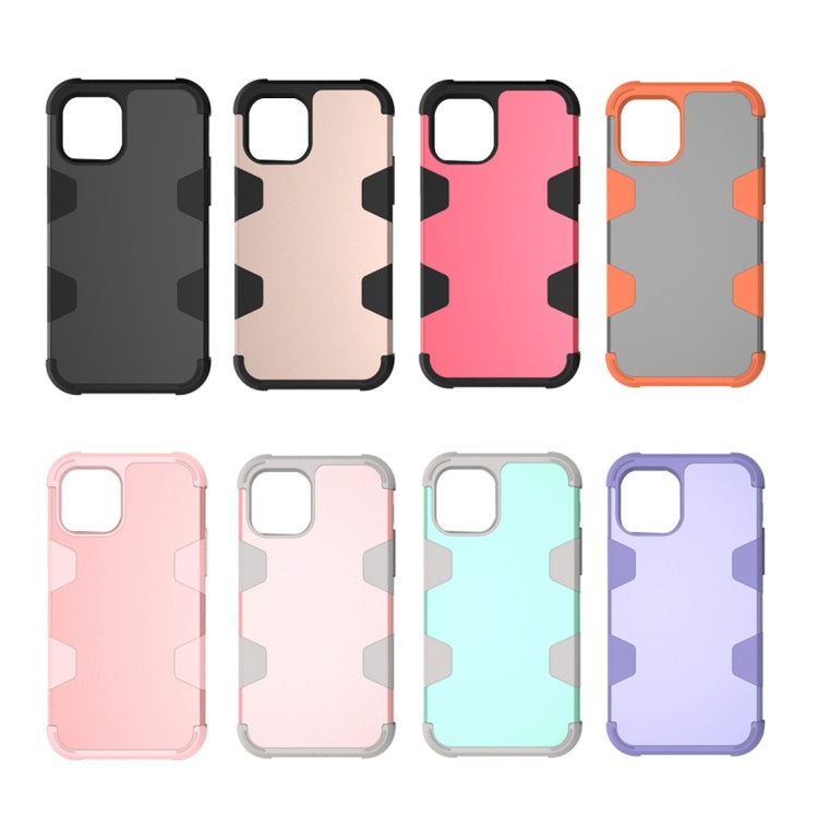 For iPhone 12 mini Contrast Color Silicone + PC Shockproof Case