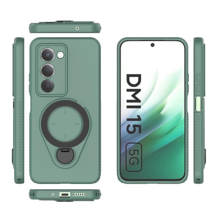 For Redmi 15 5G Global / 15 4G SEA 169.5mm Ring Shield MagSafe TPU Phone Case with 360 Degree Rotating Holder