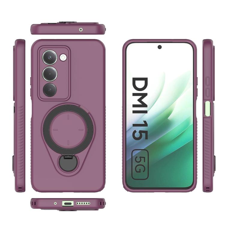 For Redmi 15 5G Global / 15 4G SEA 169.5mm Ring Shield MagSafe TPU Phone Case with 360 Degree Rotating Holder