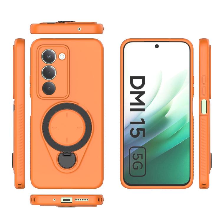 For Redmi 15 5G Global / 15 4G SEA 169.5mm Ring Shield MagSafe TPU Phone Case with 360 Degree Rotating Holder