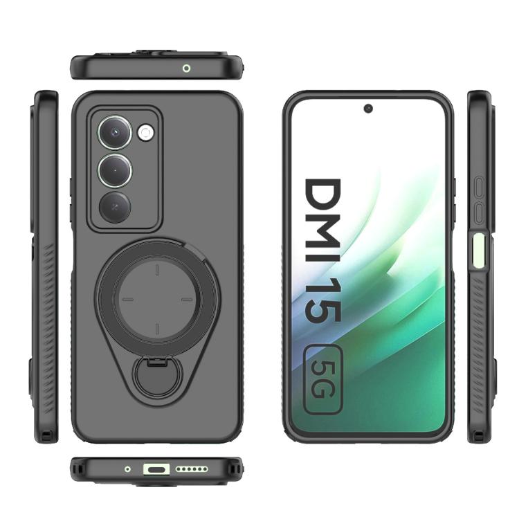 For Redmi 15 5G Global / 15 4G SEA 169.5mm Ring Shield MagSafe TPU Phone Case with 360 Degree Rotating Holder