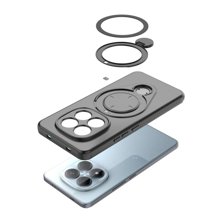 For Redmi Note 15 Pro 4G Global 163.2mm Ring Shield MagSafe TPU Phone Case with 360 Degree Rotating Holder