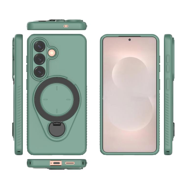 For Samsung Galaxy S26 5G Ring Shield MagSafe TPU Phone Case with 360 Degree Rotating Holder