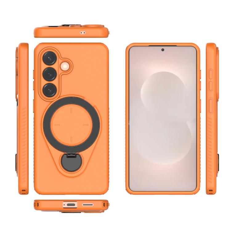 For Samsung Galaxy S26 5G Ring Shield MagSafe TPU Phone Case with 360 Degree Rotating Holder