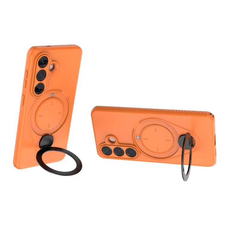 For Samsung Galaxy S26 5G Ring Shield MagSafe TPU Phone Case with 360 Degree Rotating Holder