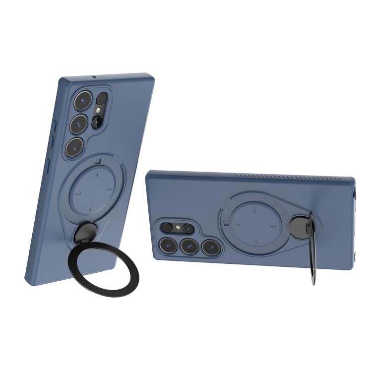 For Samsung Galaxy S23 Ultra 5G Ring Shield MagSafe TPU Phone Case with 360 Degree Rotating Holder