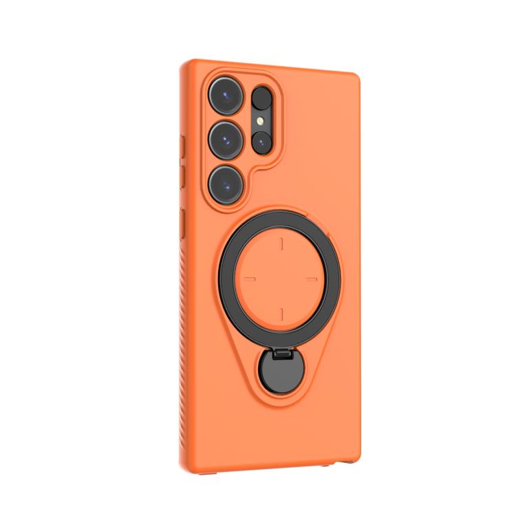 For Samsung Galaxy S23 Ultra 5G Ring Shield MagSafe TPU Phone Case with 360 Degree Rotating Holder