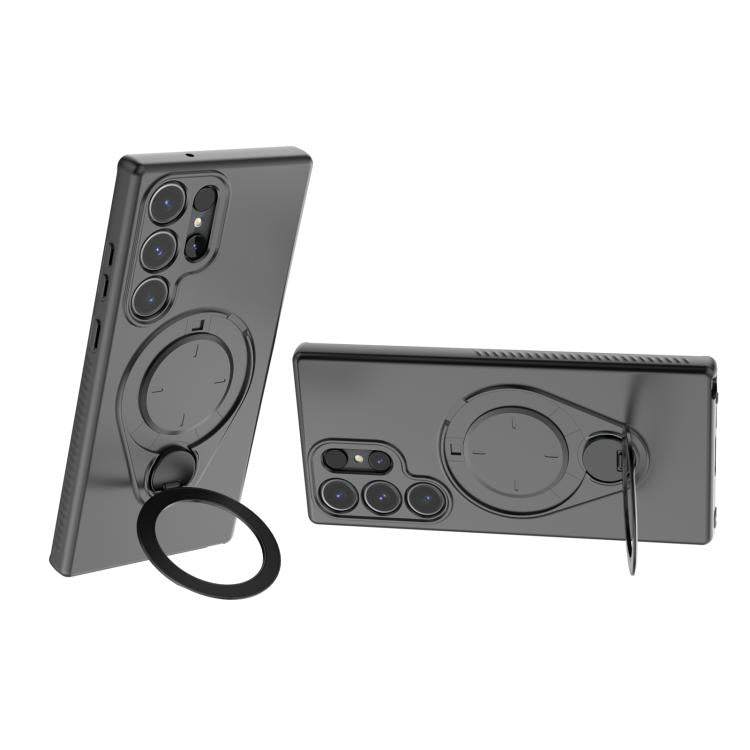 For Samsung Galaxy S23 Ultra 5G Ring Shield MagSafe TPU Phone Case with 360 Degree Rotating Holder