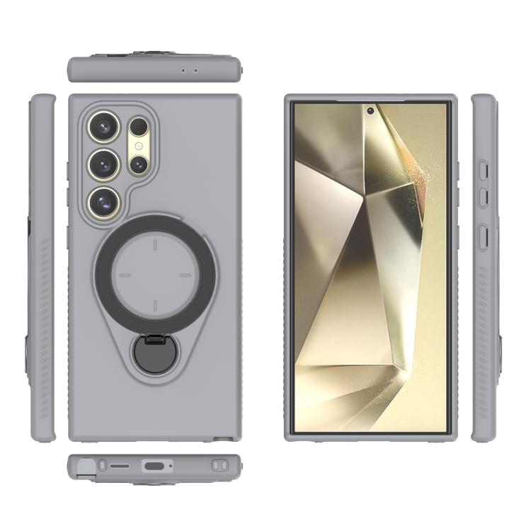 For Samsung Galaxy S24 Ultra 5G Ring Shield MagSafe TPU Phone Case with 360 Degree Rotating Holder