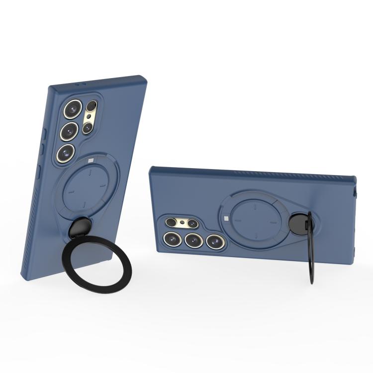 For Samsung Galaxy S24 Ultra 5G Ring Shield MagSafe TPU Phone Case with 360 Degree Rotating Holder