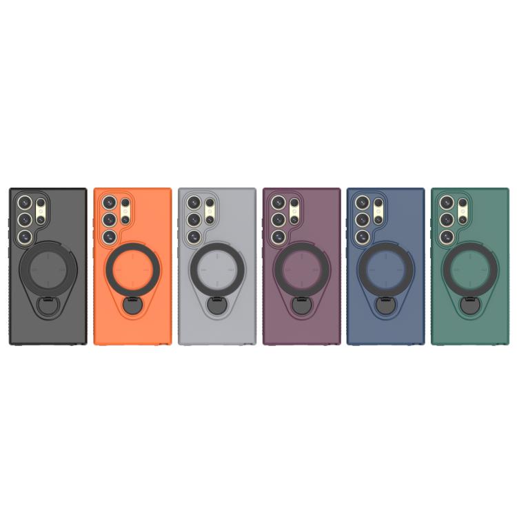 For Samsung Galaxy S24 Ultra 5G Ring Shield MagSafe TPU Phone Case with 360 Degree Rotating Holder