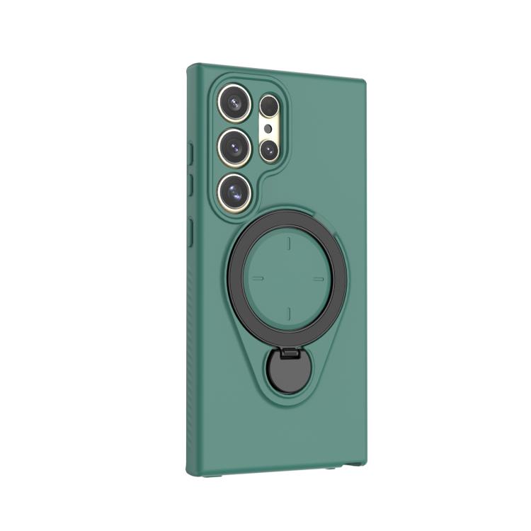 For Samsung Galaxy S24 Ultra 5G Ring Shield MagSafe TPU Phone Case with 360 Degree Rotating Holder
