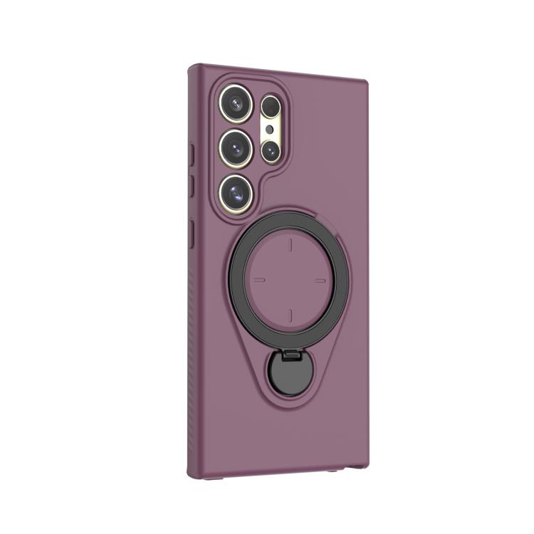 For Samsung Galaxy S24 Ultra 5G Ring Shield MagSafe TPU Phone Case with 360 Degree Rotating Holder