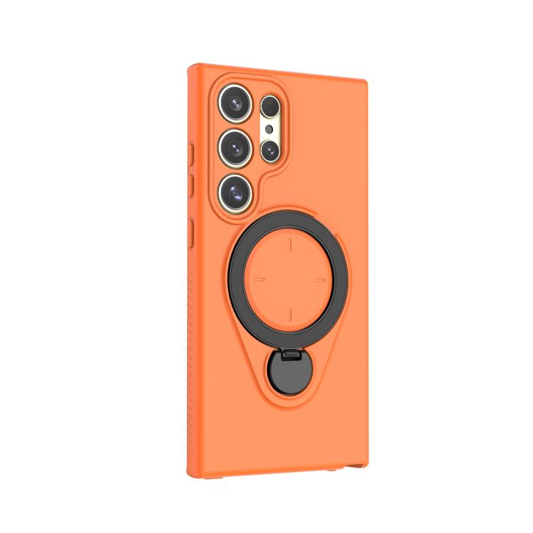 For Samsung Galaxy S24 Ultra 5G Ring Shield MagSafe TPU Phone Case with 360 Degree Rotating Holder