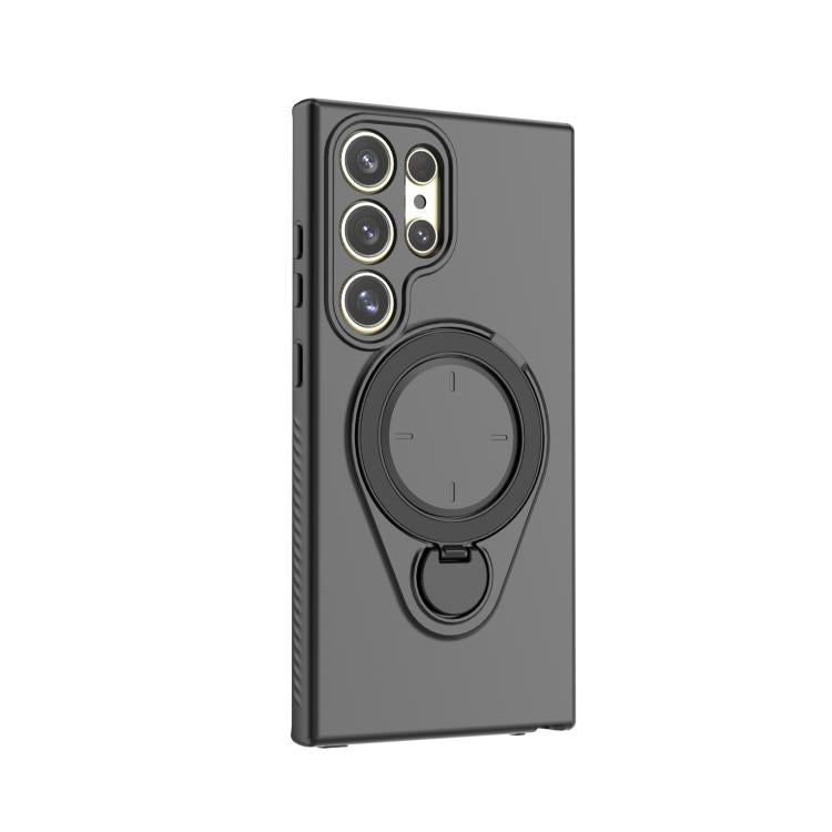 For Samsung Galaxy S24 Ultra 5G Ring Shield MagSafe TPU Phone Case with 360 Degree Rotating Holder