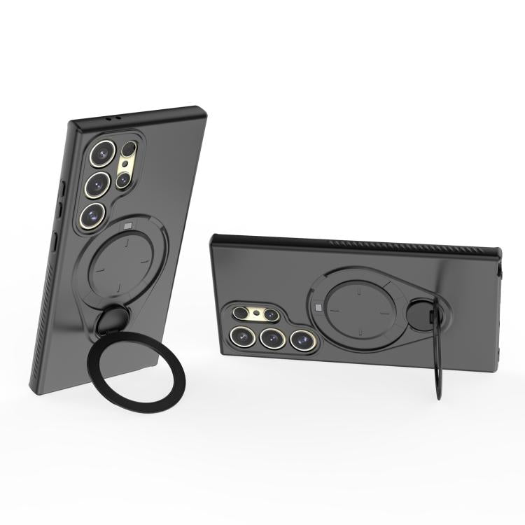 For Samsung Galaxy S24 Ultra 5G Ring Shield MagSafe TPU Phone Case with 360 Degree Rotating Holder