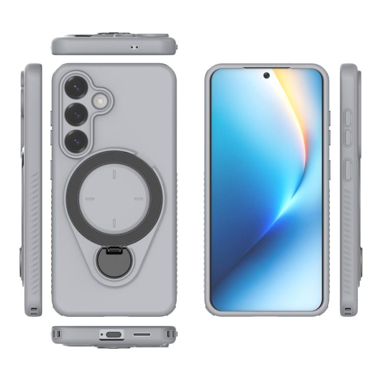 For Samsung Galaxy S25 5G Ring Shield MagSafe TPU Phone Case with 360 Degree Rotating Holder